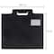 JAM Paper Black Plastic Thin Portfolio File Carry Case with Handles
